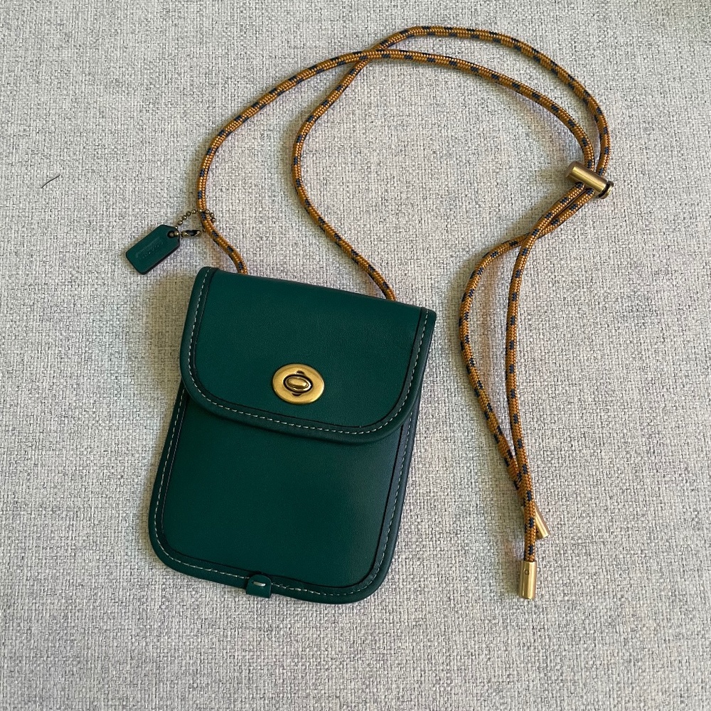 Coach Turnlock Leather Pouch Crossbody